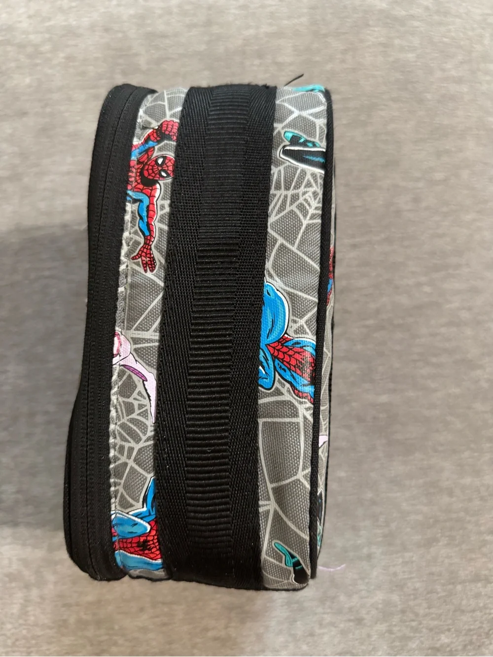 Spider-Man Themed Lunch Bag - Gray with Blue & Red Graphics